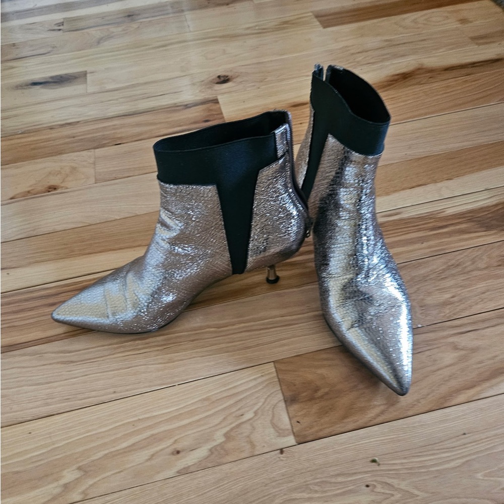 Elegant Silver Ankle Boots
